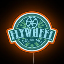 Charger l'image dans la galerie, Flywheel Brewing logo RGB neon sign orange