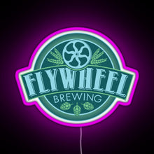 Charger l'image dans la galerie, Flywheel Brewing logo RGB neon sign  pink