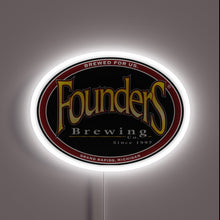 Charger l'image dans la galerie, Classic and bold, this neon sign showcases the Founders Brewing Co. logo from Grand Rapids, Michigan — “Brewed for Us” since 1997.