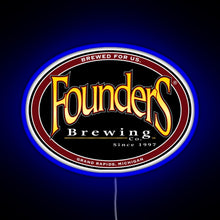 Charger l'image dans la galerie, Founders Brewing Co logo RGB neon sign blue