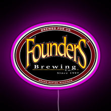 Charger l'image dans la galerie, Founders Brewing Co logo RGB neon sign  pink