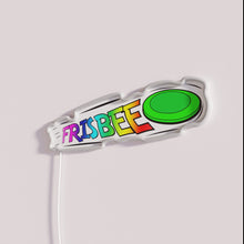 Charger l'image dans la galerie, Vibrant RGB Neon Sign Illuminates Room with Retro Sports Motif Frisbee