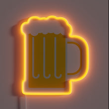 Charger l'image dans la galerie, Glowing neon sign featuring a vibrant frothy beverage design.
