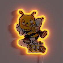 Charger l'image dans la galerie, Humorously illuminate your home bar with this bee-themed beer sign