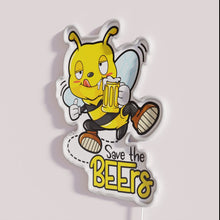 Charger l'image dans la galerie, Vibrant Neon Sign in Funny Save the Bees Design