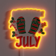 Charger l'image dans la galerie, Vibrant Neon Sign Captures the Whimsy of Christmas in July
