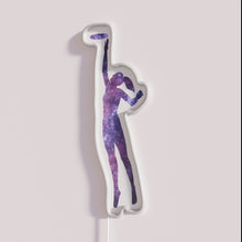 Charger l'image dans la galerie, Galaxy-inspired retro Frisbee Girl neon light decoration for modern bedrooms