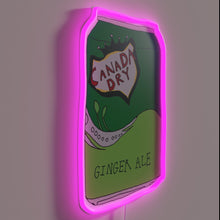 Charger l'image dans la galerie, Vibrant LED neon sign of a ginger ale soda can