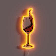Charger l'image dans la galerie, Vibrant glass of wine neon sign in bold RGB hues.
