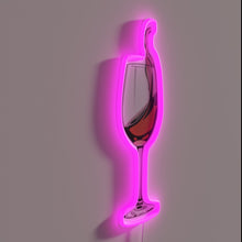 Charger l'image dans la galerie, Glamorous Glass of Wine Neon Sign in Vibrant RGB Colors