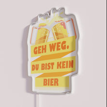 Charger l'image dans la galerie, Retro neon bar decor featuring humorous 'Go Away' anti-drinkers sign