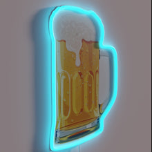 Charger l'image dans la galerie, Vibrant Golden Amber Beer in a Frothy Mug Neon Sign
