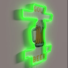 Charger l'image dans la galerie, Golf Enthusiast Beer Lover's Neon Sign with Color-Changing Effects