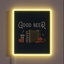 Charger l'image dans la galerie, Vibrant neon bar decoration with colorful beer bottle design.