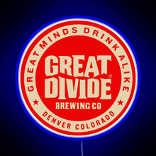 Charger l'image dans la galerie, Great Divide Brewing Co Logo RGB neon sign blue