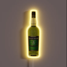 Charger l'image dans la galerie, Green Chartreuse bottle neon sign with oil painting style and yellow glow.