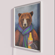 Charger l'image dans la galerie, Vibrant Grizzly Beer logo in colorful RGB neon lighting design