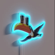 Charger l'image dans la galerie, Colorful Guinness toucan beer bird logo RGB illuminated neon sign.