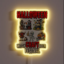 Charger l'image dans la galerie, Vibrant RGB Neon Sign: Spellbinding Brews Unite at Witching Hour Festival