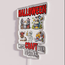 Charger l'image dans la galerie, Neon Sign Illuminates Witchy Craft Beer Festival Atmosphere with Vibrant Colors