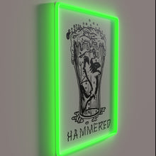 Charger l'image dans la galerie, Eye-catching RGB illuminated hammerhead shark decorative metal art wall hanging