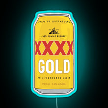 Charger l'image dans la galerie, Hand drawn XXXX Gold can RGB neon sign lightblue