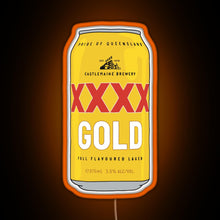 Charger l'image dans la galerie, Hand drawn XXXX Gold can RGB neon sign orange