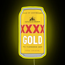 Charger l'image dans la galerie, Hand drawn XXXX Gold can RGB neon sign yellow