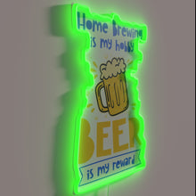 Charger l'image dans la galerie, Neon sign celebrating home brew hobby and craft beer passion.