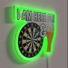 Charger l'image dans la galerie, Neon bar decor: I'm here for darts & cold beer