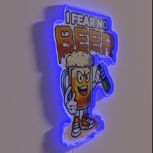 Charger l'image dans la galerie, Whimsical cartoon beer enthusiast decor with bold RGB neon glow