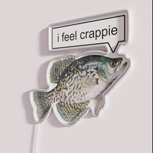 Charger l'image dans la galerie, Brightly lit 'I Feel Crappie' humor neon wall decor sign