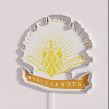 Charger l'image dans la galerie, Vibrant Neon Sign Featuring Beer Ingredients in Fun Retro Style