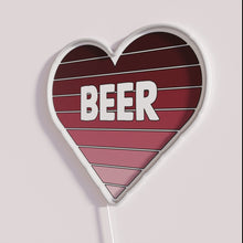 Charger l'image dans la galerie, Colorful neon beer heart decor sign with modern LED accents.