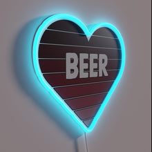 Charger l'image dans la galerie, I love beer heart glowing neon sign with vibrant RGB lights