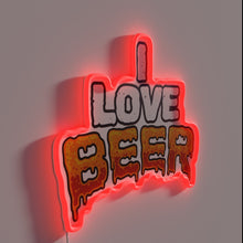 Charger l'image dans la galerie, RGB Neon Sign: I Love Beer in Glowing Bold Letters