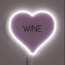 Charger l'image dans la galerie, RGB Wine Sign Features Heart-Shaped Design with Vibrant Neon Accents