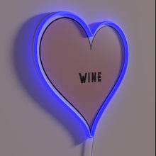 Charger l'image dans la galerie, Glowing 'I Love Wine' heart sign with colorful RGB LED accents