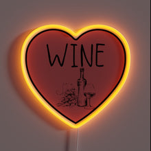 Charger l'image dans la galerie, Vibrant RGB neon sign expressing love for wine enthusiasts everywhere.