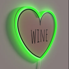 Charger l'image dans la galerie, Vibrant pink heart shaped neon sign for wine lovers home