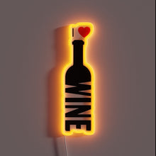 Charger l'image dans la galerie, Illuminated wine enthusiast decor featuring colorful neon wine glass accents