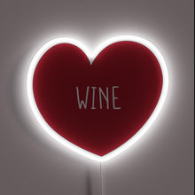 Charger l'image dans la galerie, Vibrant neon bar decor with wine lover's heart sentiment