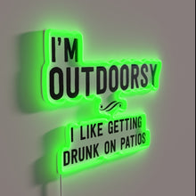 Charger l'image dans la galerie, Outdoor enthusiast's patio party vibes with colorful glow LED neon sign.