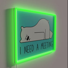 Charger l'image dans la galerie, Motivational office humor RGB neon sign says 'I Need A Meeting'