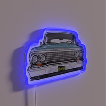 Charger l'image dans la galerie, Vintage 1963 Chevy Impala LED neon sign with customizable color options.