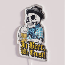 Charger l'image dans la galerie, Gothic neon beer bar decor with RGB Skrull skull design