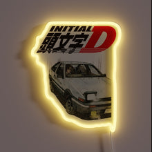 Charger l'image dans la galerie, Initial D-inspired Neon Sign featuring Takumi's Drift Car in RGB