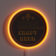 Charger l'image dans la galerie, Illuminated Iowa Craft Beer Sign with Color-Changing Neon Effect
