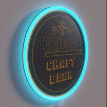 Charger l'image dans la galerie, Vibrant Iowa Craft Beer Bar Sign in Neon RGB Color