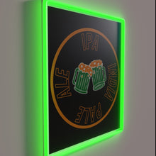 Charger l'image dans la galerie, Vibrant LED neon sign featuring a colorful IPA beer logo.